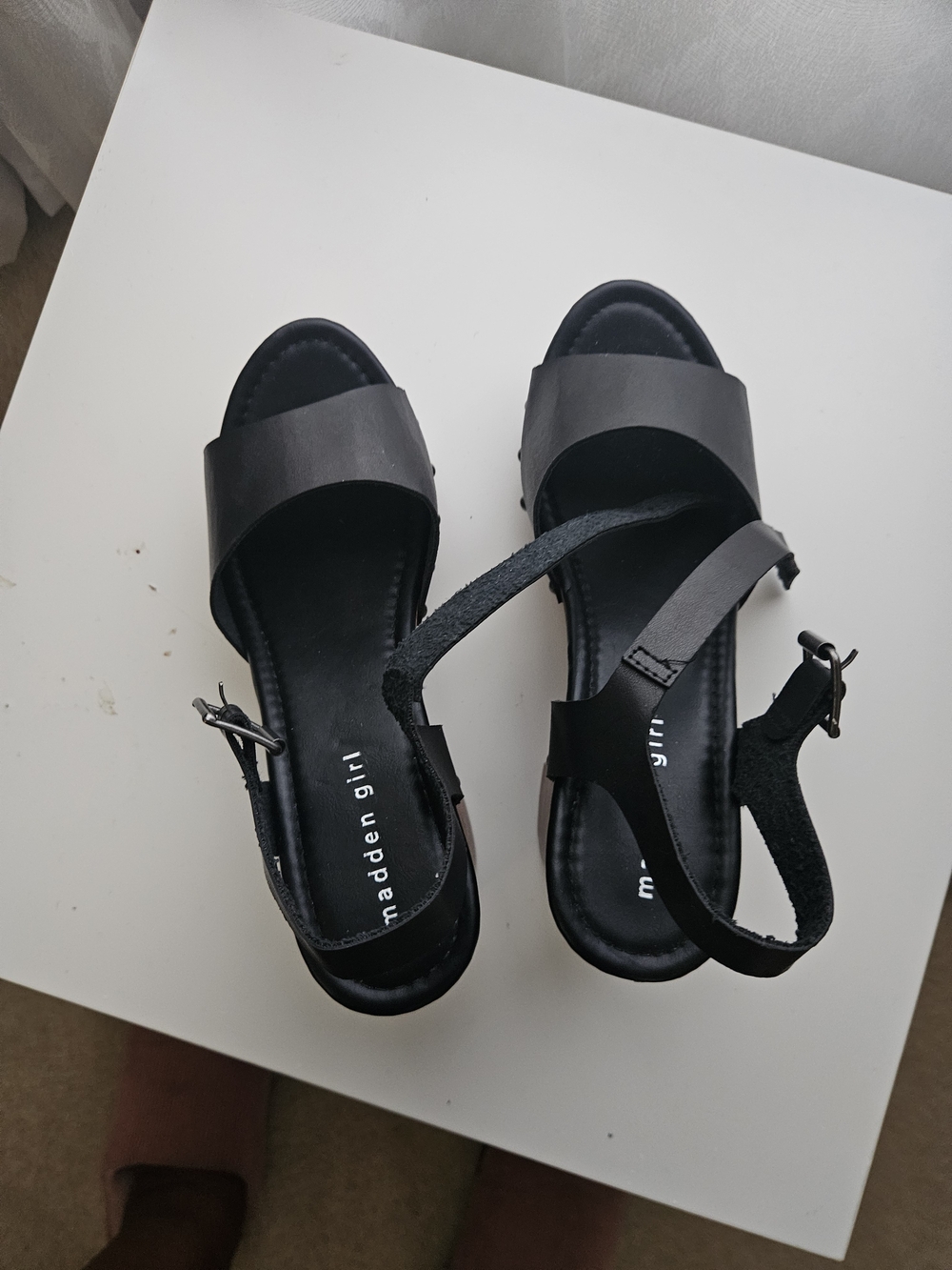 Madden Girl Black Strappy Open-Toe Sandals